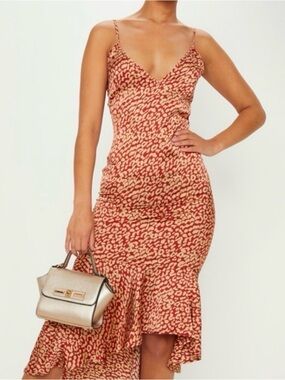 PrettyLittleThing | Dresses | Nwt Taupe Chiffon Corset Bandeau Draped Midi  Dress | Poshmark